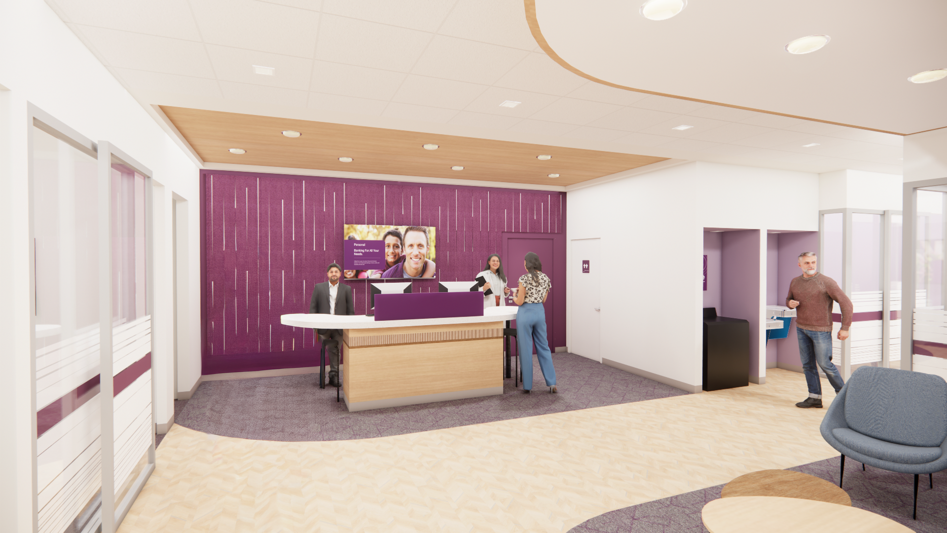 bank branch mockup