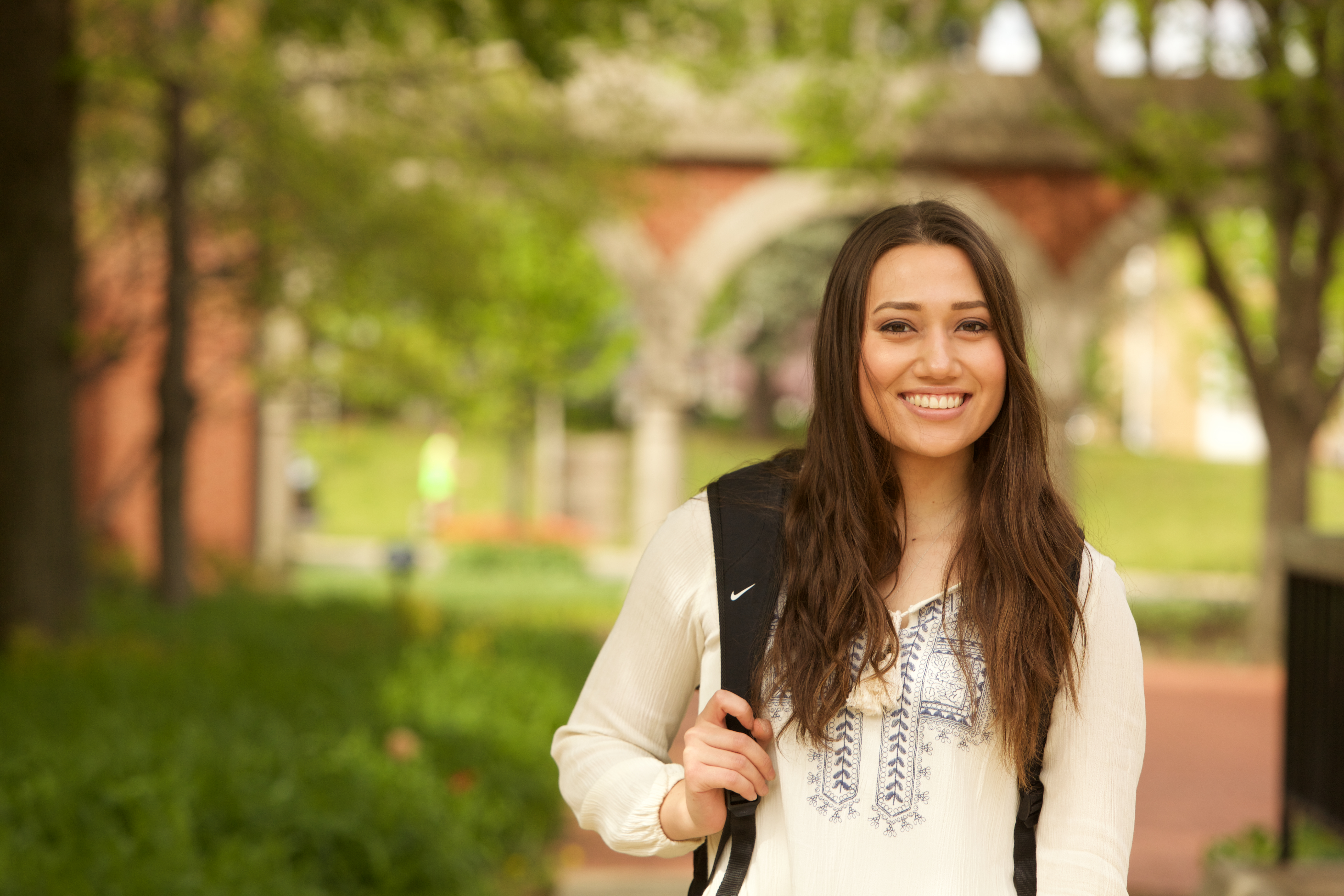 Student with backpack