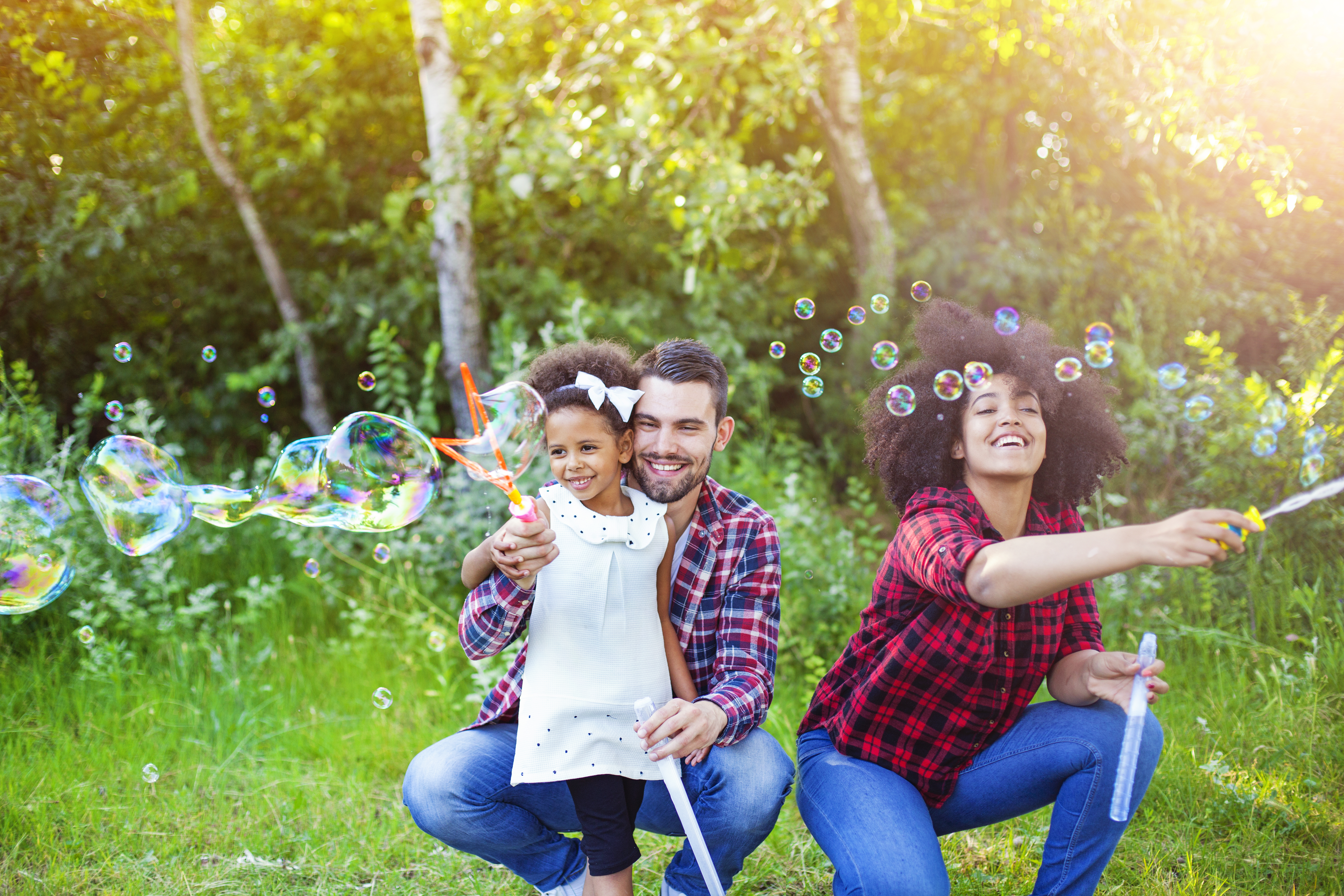 Family with Bubbles 