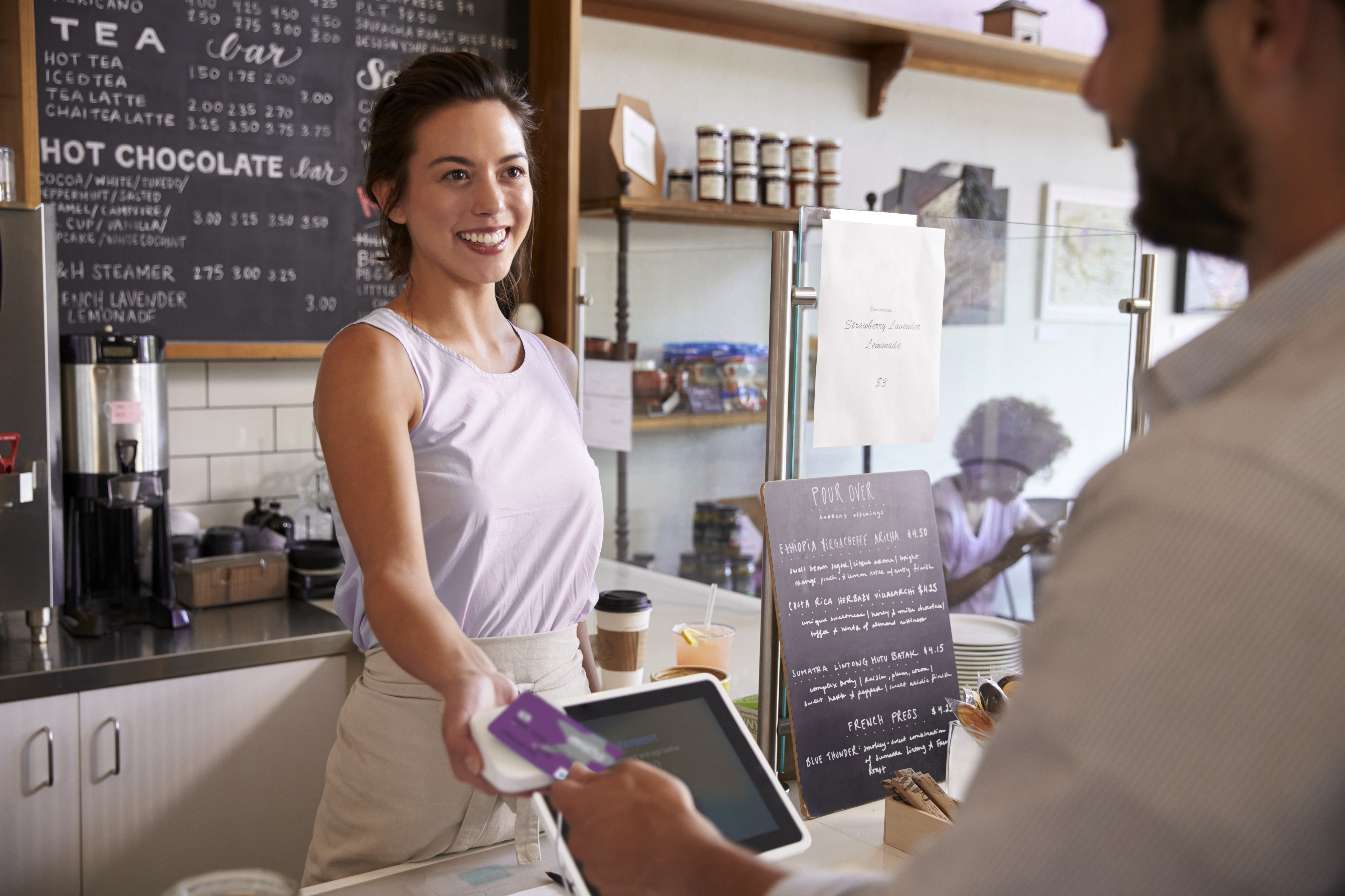 Customer using mobile wallet