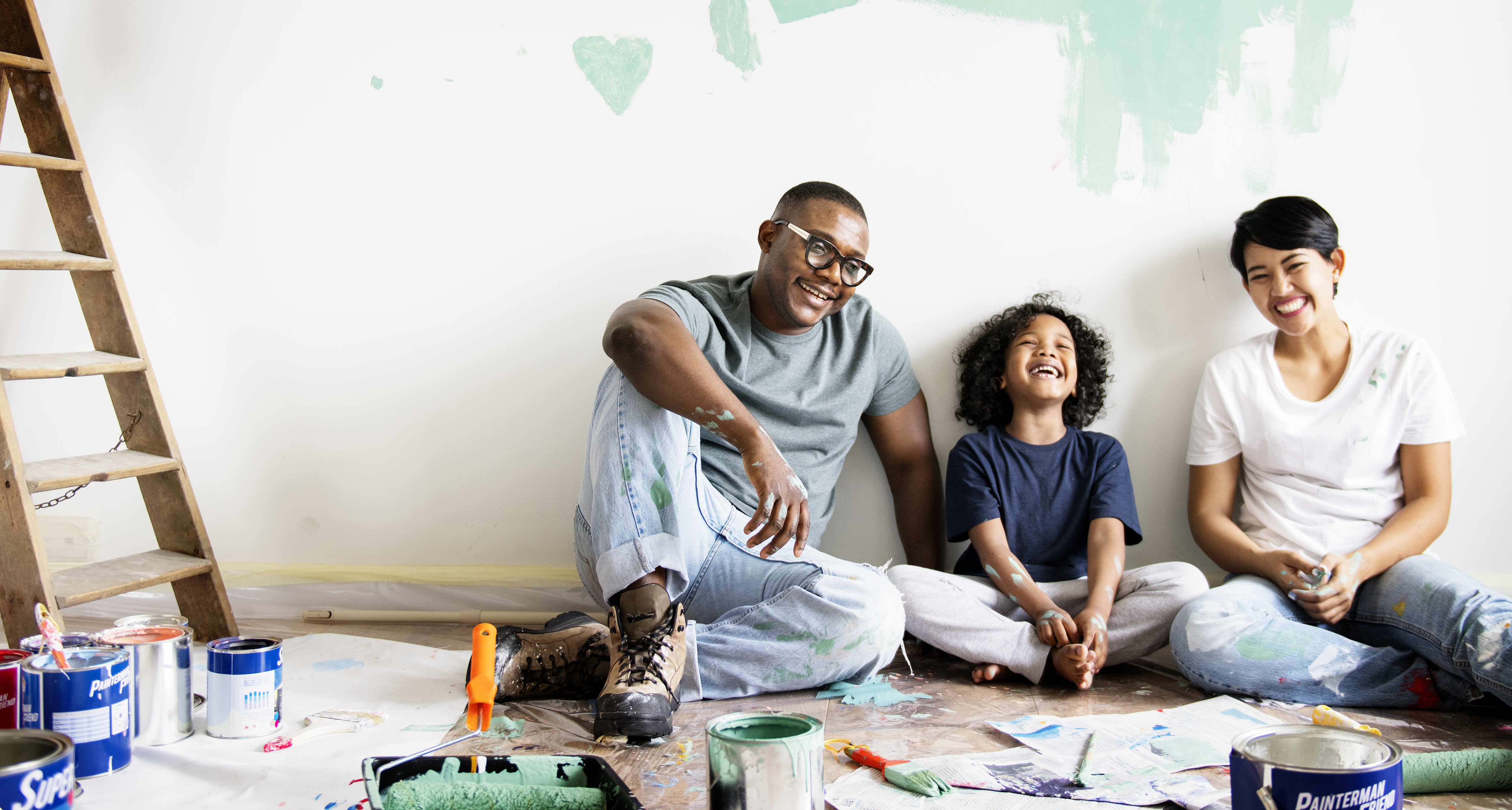 Family painting home