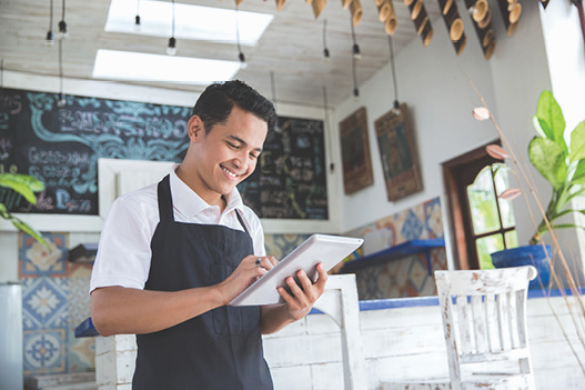 small business employee using digital tools