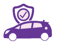 icon depicting car with shield protecting it